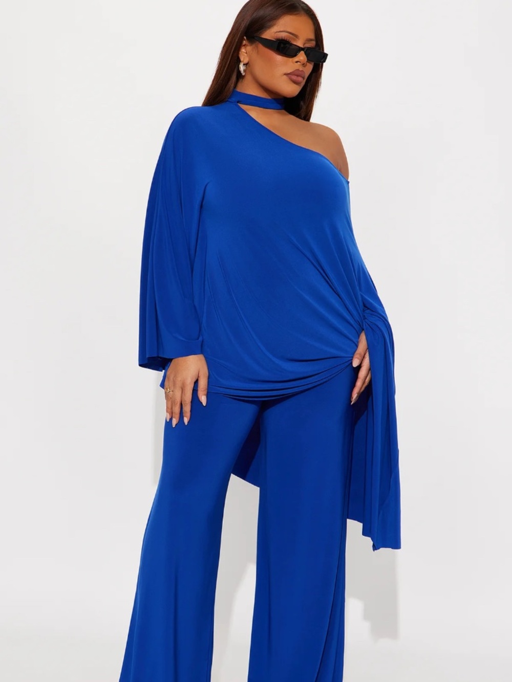 Draped Devotion One Shoulder Pant Set